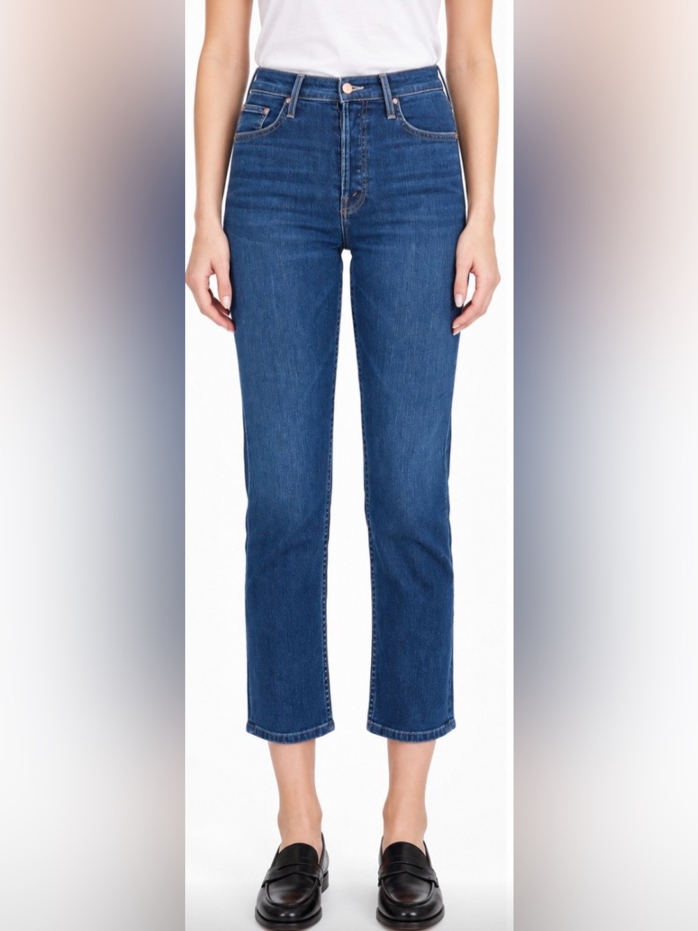 MOTHER The Tomcat Jeans Snipped in the Bud High Rise Straight Leg